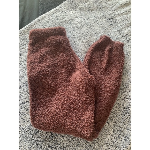 SKIMS Burgundy Teddy Joggers